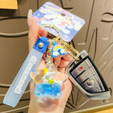 Cute Cartoon Milk Tea Floating Liquid Keychain