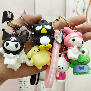 Cartoon Dog Keychain Glue Pudding Happiness DIY Bag Accessories