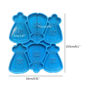 King-shaped Keychain Silicone Mold w/ Hole Keyring Pendant Mold
