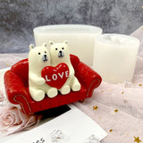 Couple Bear Sofa Candle Resin Mold DIY Crafts Tools