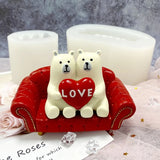 Couple Bear Sofa Candle Resin Mold DIY Crafts Tools