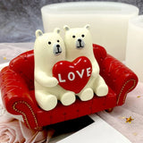 Couple Bear Sofa Candle Epoxy Resin Mold
