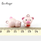 Metal Pig Jingle Bell Charms Pendant Necklace
