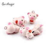 Metal Pig Jingle Bell Charms Pendant Necklace