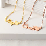 Cartoon Name Necklace Mickey Minnie Stainless Steel Plated