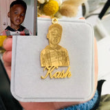 Kids Cartoon Name Pendent Necklace, Stainless Steel Family Nameplate