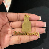 Kids Cartoon Name Pendent Necklace, Stainless Steel Family Nameplate