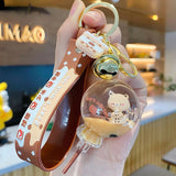 Bear Keychain Brown Milk Tea Bottle Car Key Pendant Bag Ornament