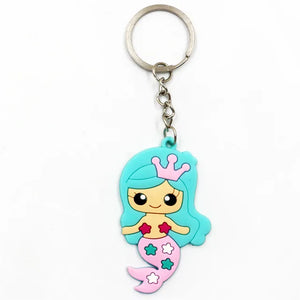 Mermaid PVC Keychain Fish Key Rings Gift Bags Pendant Accessories