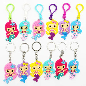 Mermaid PVC Keychain Fish Key Rings Gift Bags Pendant Accessories