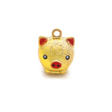 Cartoon Pig Jingle Bell Charm Pendant Party Gift Necklace