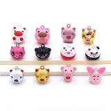 Cartoon Pig Jingle Bell Charm Pendant Party Gift Necklace