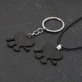 Rabbit Bad Bunny Keychain Heart Key Pendant Leather Chain for Women Men
