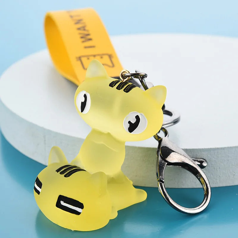 Cartoon Kitten Keychain Cat Bag Trinket Llaveros Para