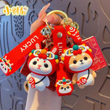 Cartoon Rich Shiba Inu Painting Keychain Lucky Rabbit Doll Keyring