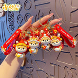 Cartoon Rich Shiba Inu Painting Keychain Lucky Rabbit Doll Keyring