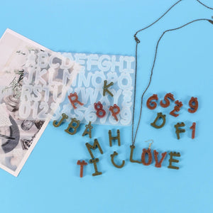 Alphabet Number Pendant Casting Silicone Mold DIY Crafts