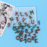 Crystal Epoxy Resin Mold English Letters Number Pendant Casting