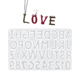 Crystal Epoxy Resin Mold English Letters Number Pendant Casting