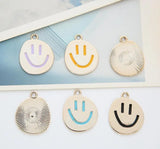 Smiling Face Enamel Charms for Jewelry Making DIY