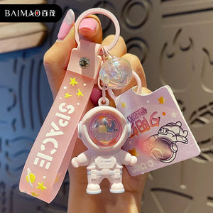 Cartoon Spaceman Light Glowing Keychain Sunset Light Luminous Keychain
