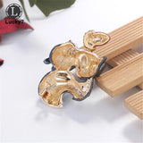 Squirrel Rhinestone Animal Brooch Pine Cone Retro Pin