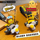 Yellow Milk Dragon Key Chain Drive Plane Punk Dinosaur Pendant Couple