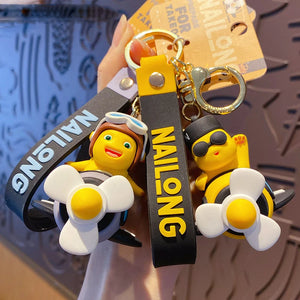 Yellow Milk Dragon Key Chain Drive Plane Punk Dinosaur Pendant Couple