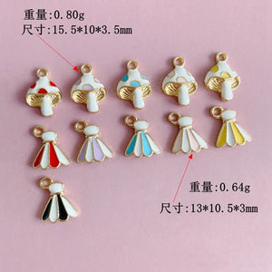 Alloy Mushroom Skirt Pendant Earrings DIY Accessories Material