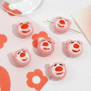 Ceramic Piglet Strawberry Bear Beads DIY Jewelry Accessory