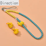 Hand-Made Yellow Duck Beaded Pendant for DIY Jewelry