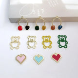 Girl Heart DIY Jewelry Love Bear Earrings Keychain Set