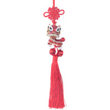 Cartoon Lion Dance Head Keychain Chinese Tassel Pendant