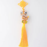 Cartoon Lion Dance Head Keychain Chinese Tassel Pendant