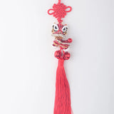 Cartoon Lion Dance Head Keychain Chinese Tassel Pendant
