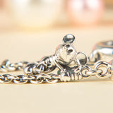 925 Sterling Silver Cartoon Safety Chain Charms Animals Beads Bracelets DIY