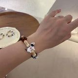 CartoonDog Ceramic Bracelet Gemstone Beaded Bracelets For Women Men