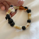 CartoonDog Ceramic Bracelet Gemstone Beaded Bracelets For Women Men