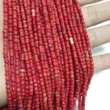 Red Coral Gem Stone Disc Beads for Jewelry Making