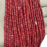 Red Coral Gem Stone Disc Beads for Jewelry Making