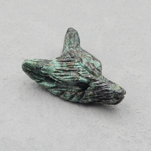 African Turquoise Wolf Head Pendant, Semiprecious Jewelry