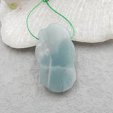 Carved Amazonite Buddha Head Pendant Bead 30x17x8mm