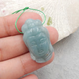 Carved Amazonite Buddha Head Pendant Bead 30x17x8mm