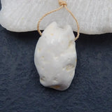 Natural Stone Pink Agate Carved Wolf Pendant Bead 30x19x15mm