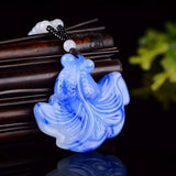 Jade Goldfish Pendant Green Beads Necklace Chinese Jadeite Jewellery