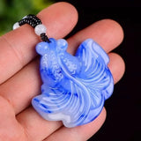 Jade Goldfish Pendant Green Beads Necklace Chinese Jadeite Jewellery