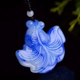 Jade Goldfish Pendant Green Beads Necklace Chinese Jadeite Jewellery