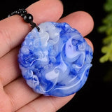 Carved Jade Pixiu Pendant Chinese Green Beads Necklace Charm Jadeite Jewellery