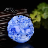Carved Jade Pixiu Pendant Chinese Green Beads Necklace Charm Jadeite Jewellery