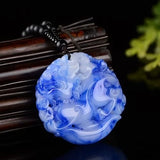 Carved Jade Pixiu Pendant Chinese Green Beads Necklace Charm Jadeite Jewellery